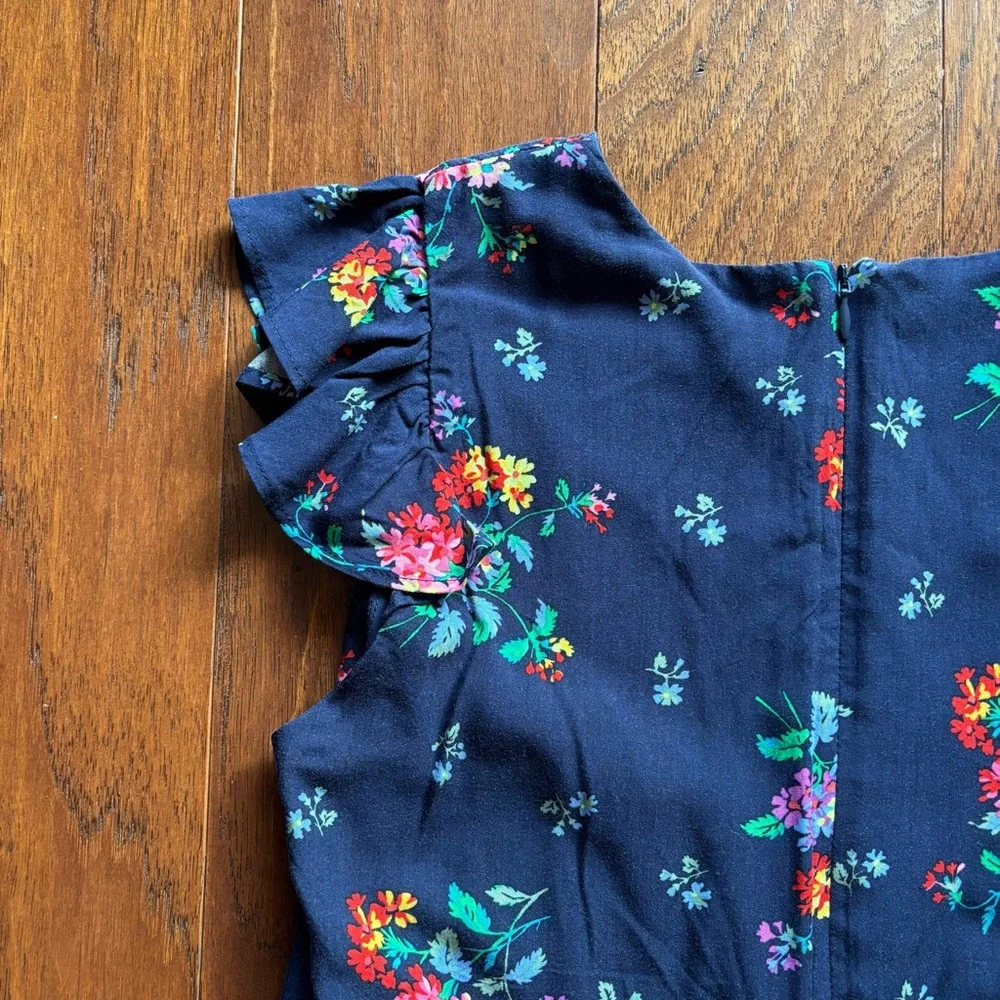 Gap Girls Blue Floral Flutter Sleeve Sundress | Size XXL 16/18 | Rayon